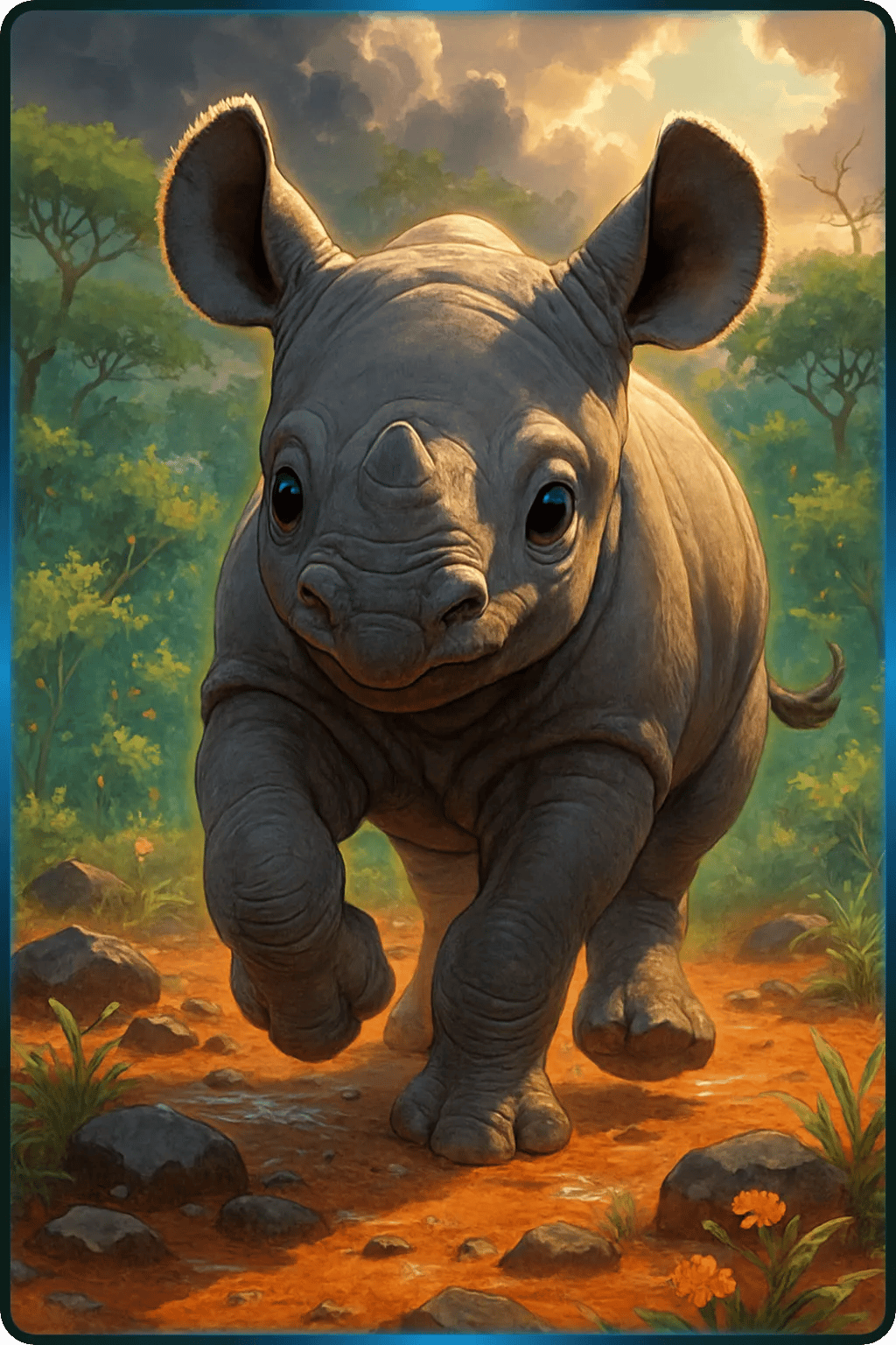 Spitzmaulnashorn-Kalb