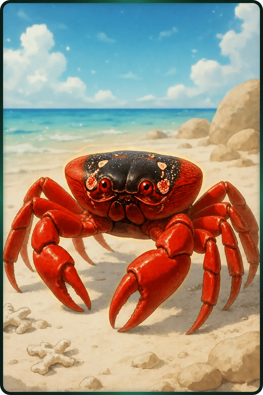 Illustrazione carta Granchio rosso dell'Isola di Natale