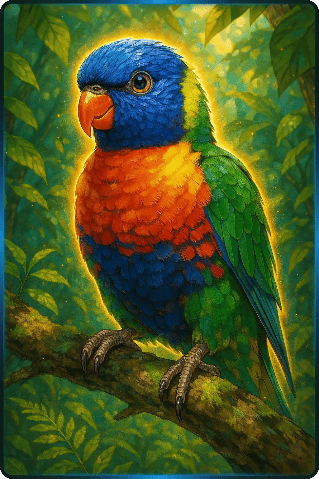 Arte da carta de Lori-arco-íris